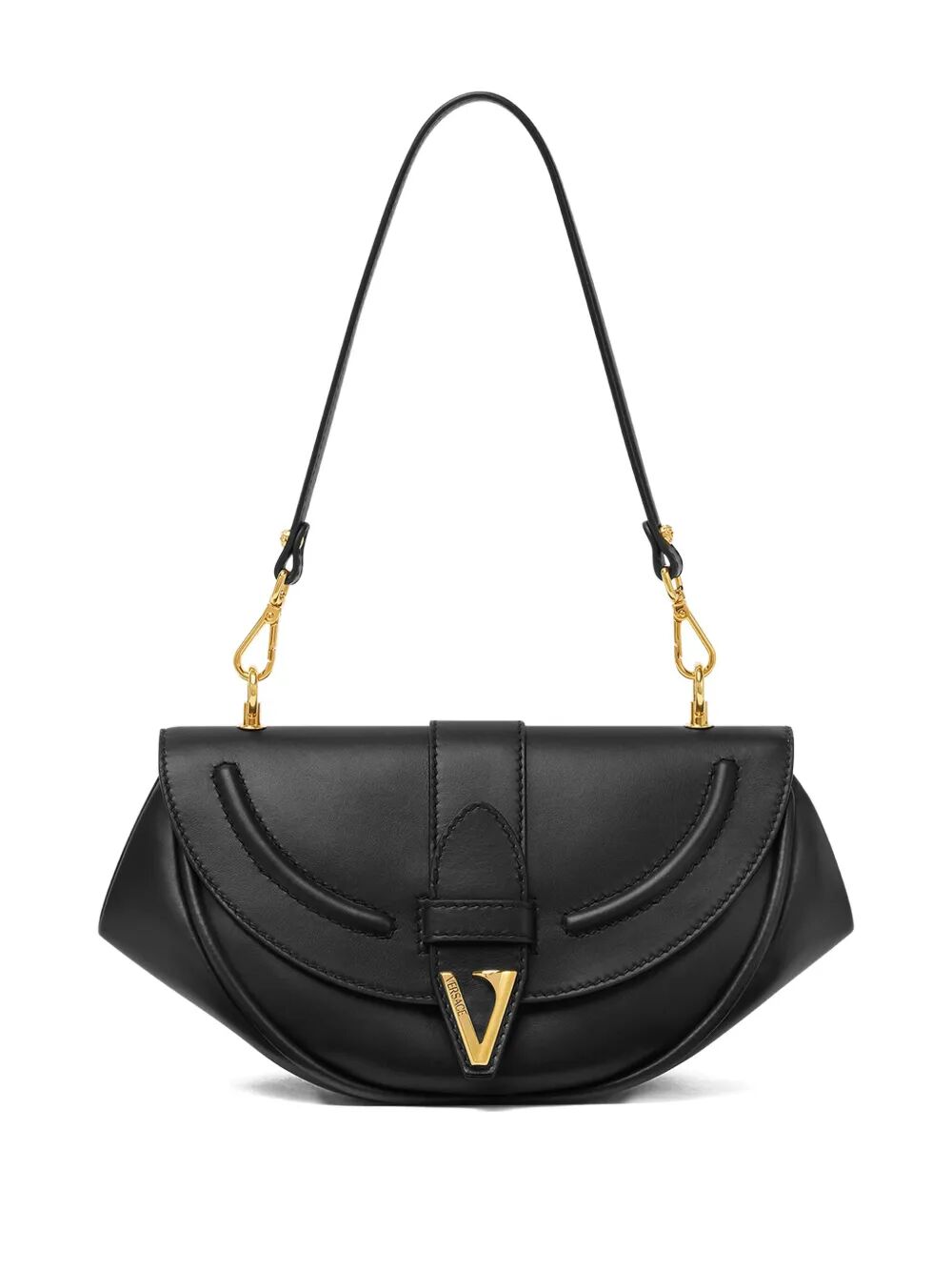 Versace Women "Virtus" Medium Shoulder Bag Calf Leather