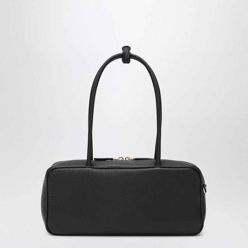 Prada Medium Black Leather Bowling Bag Women