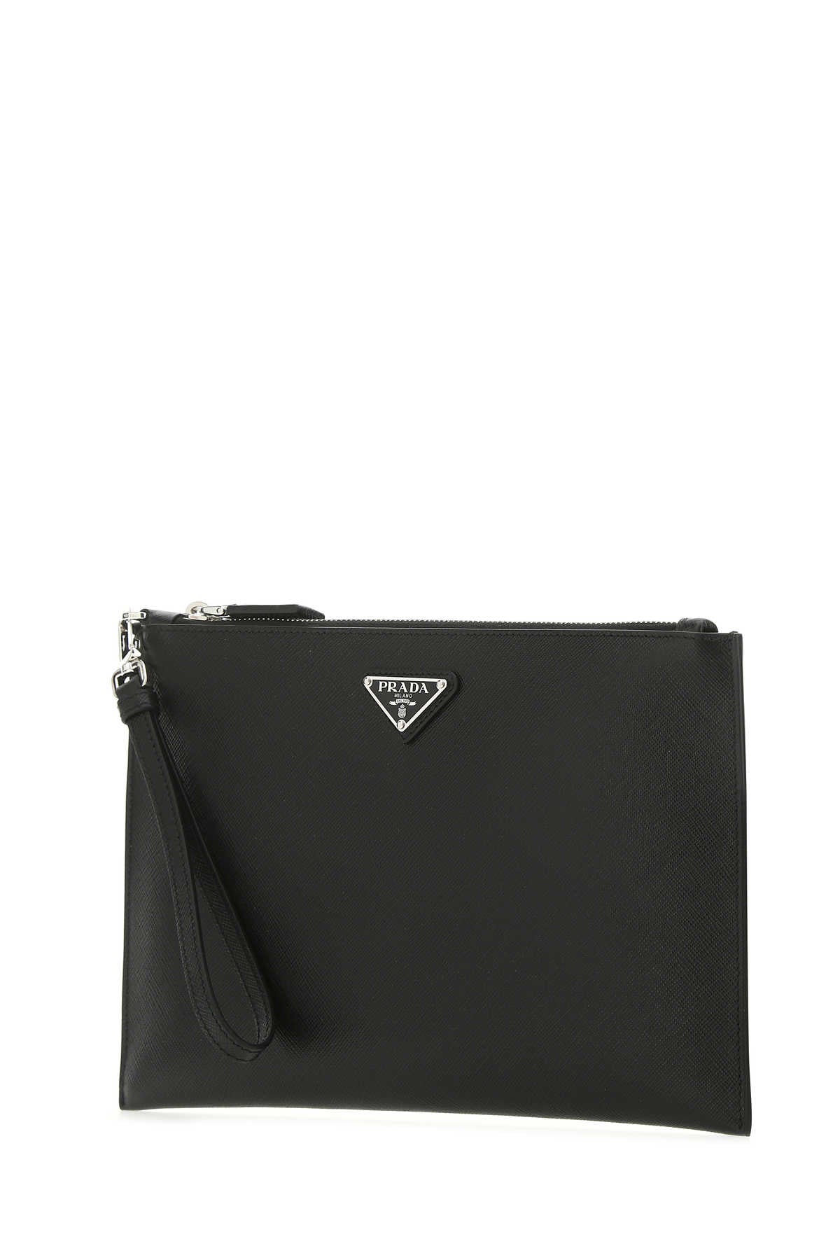 Prada Men Black Leather Clutch