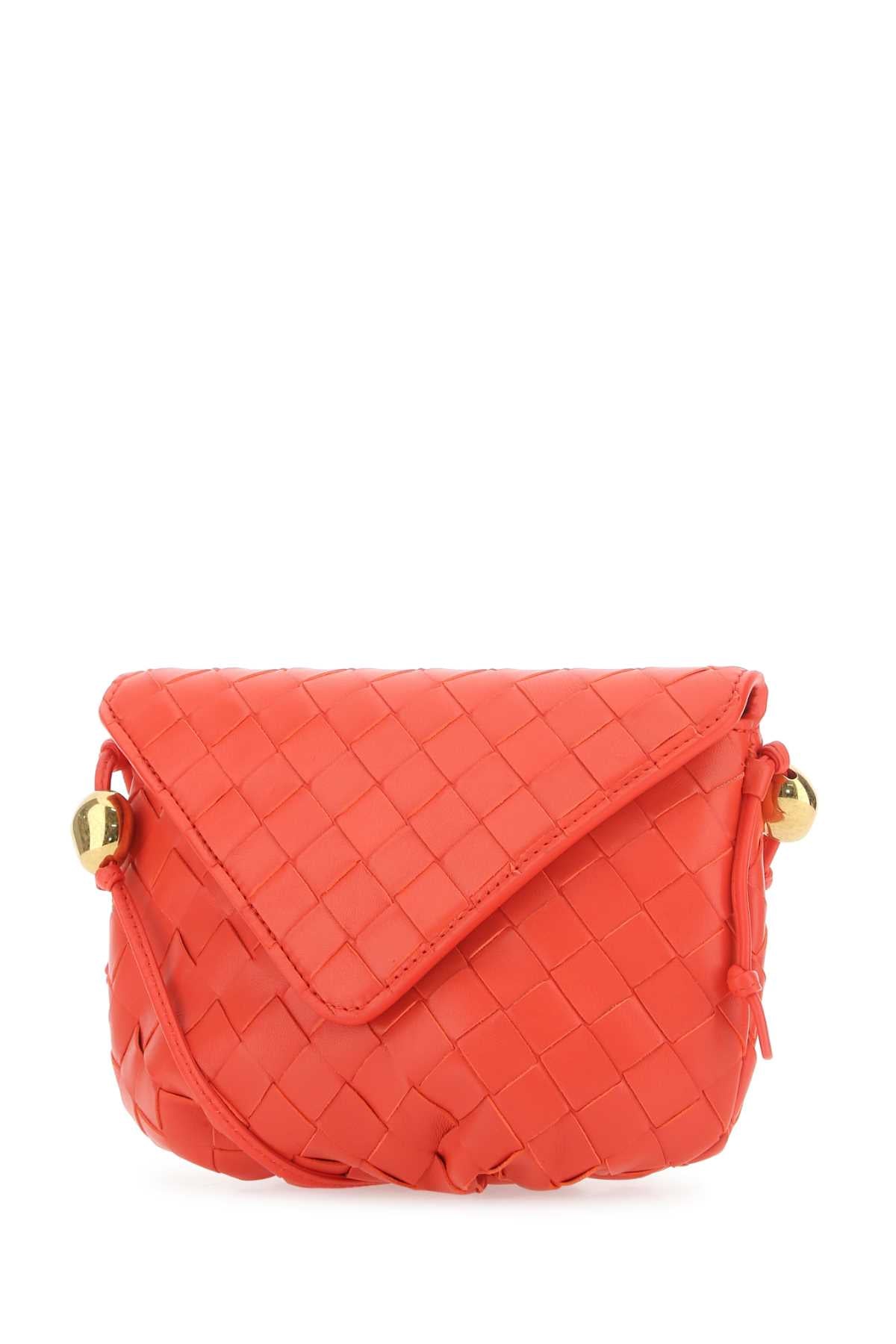 Bottega Veneta Women Coral Leather Crossbody Bag
