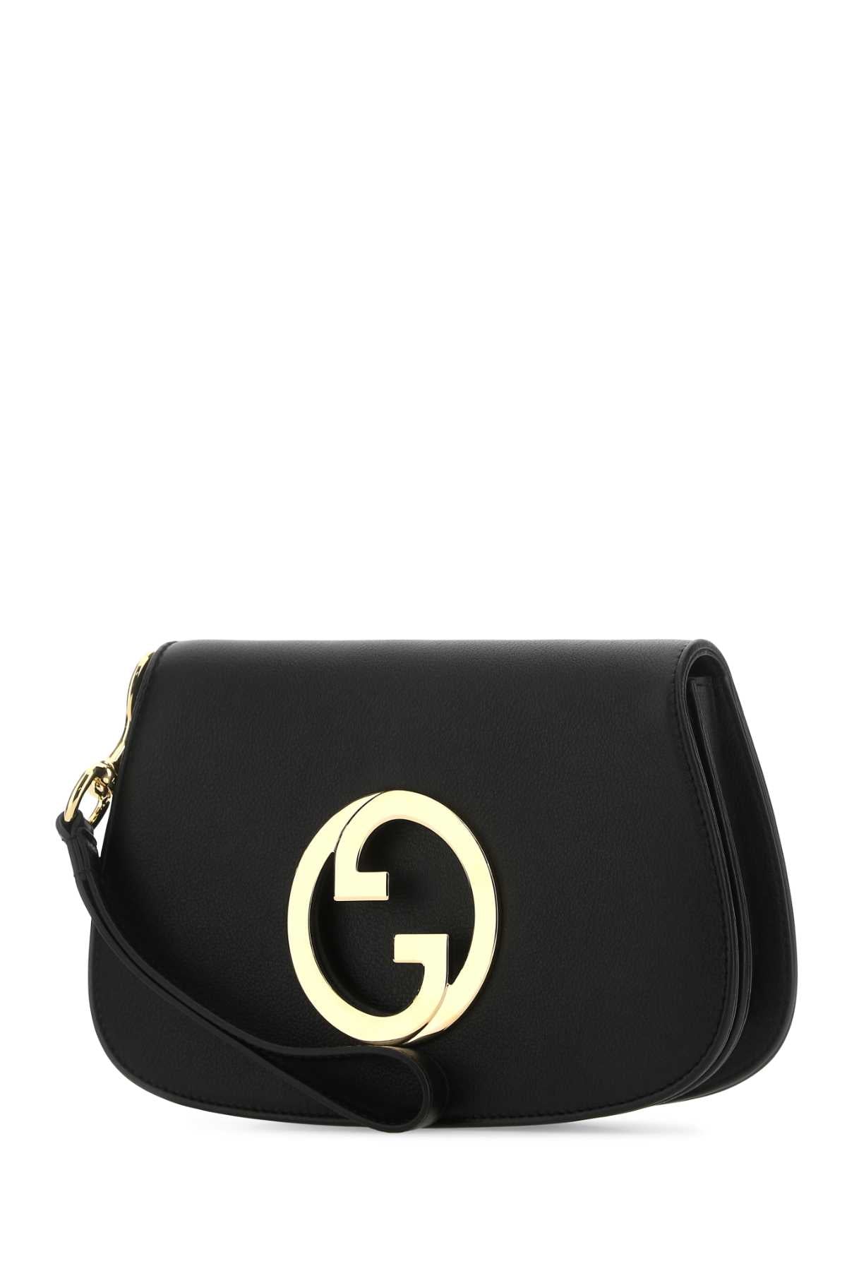 Gucci Men Black Leather Gucci Blondie Clutch