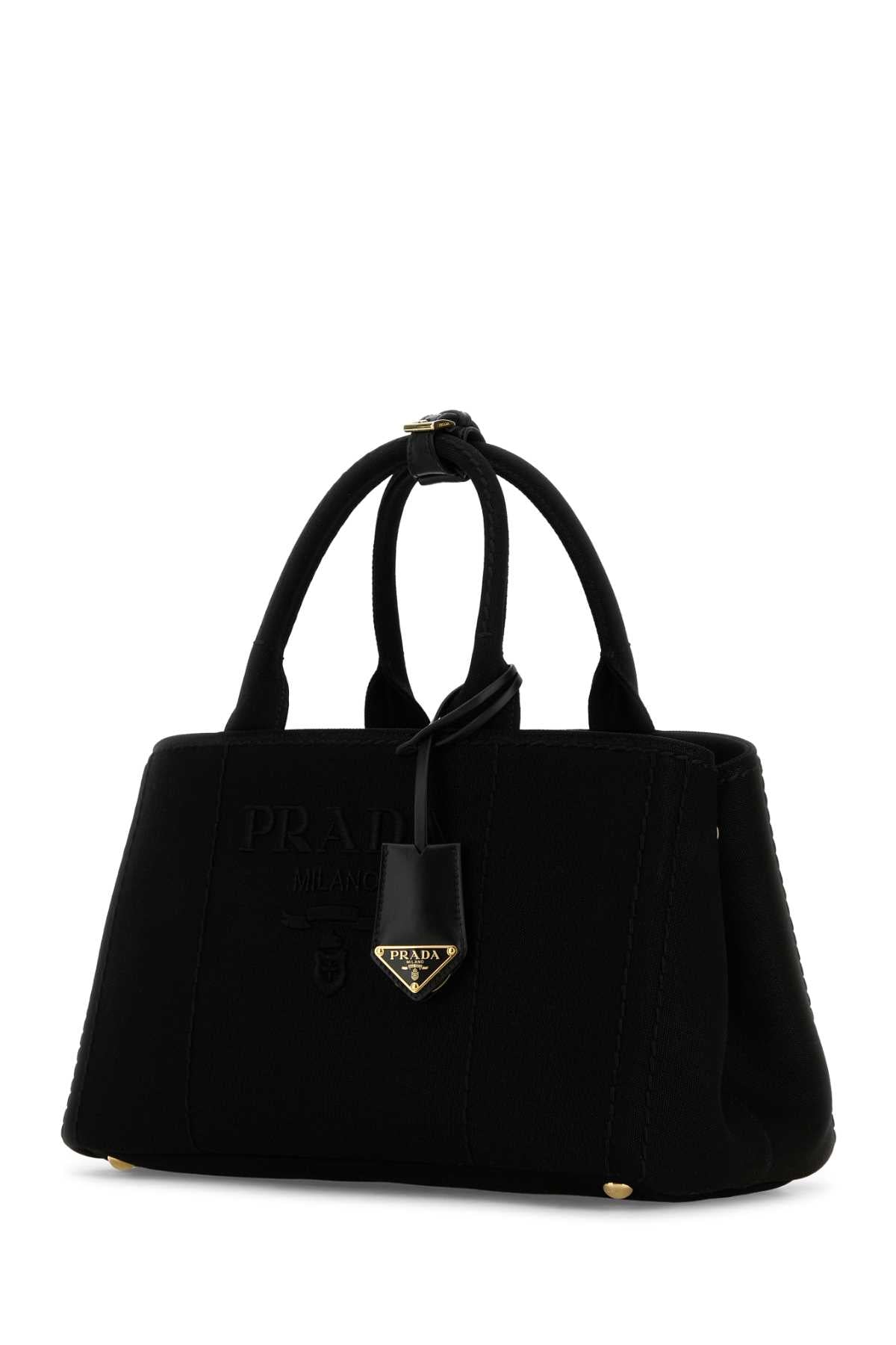 Prada Women Black Canvas Shopping Bag
