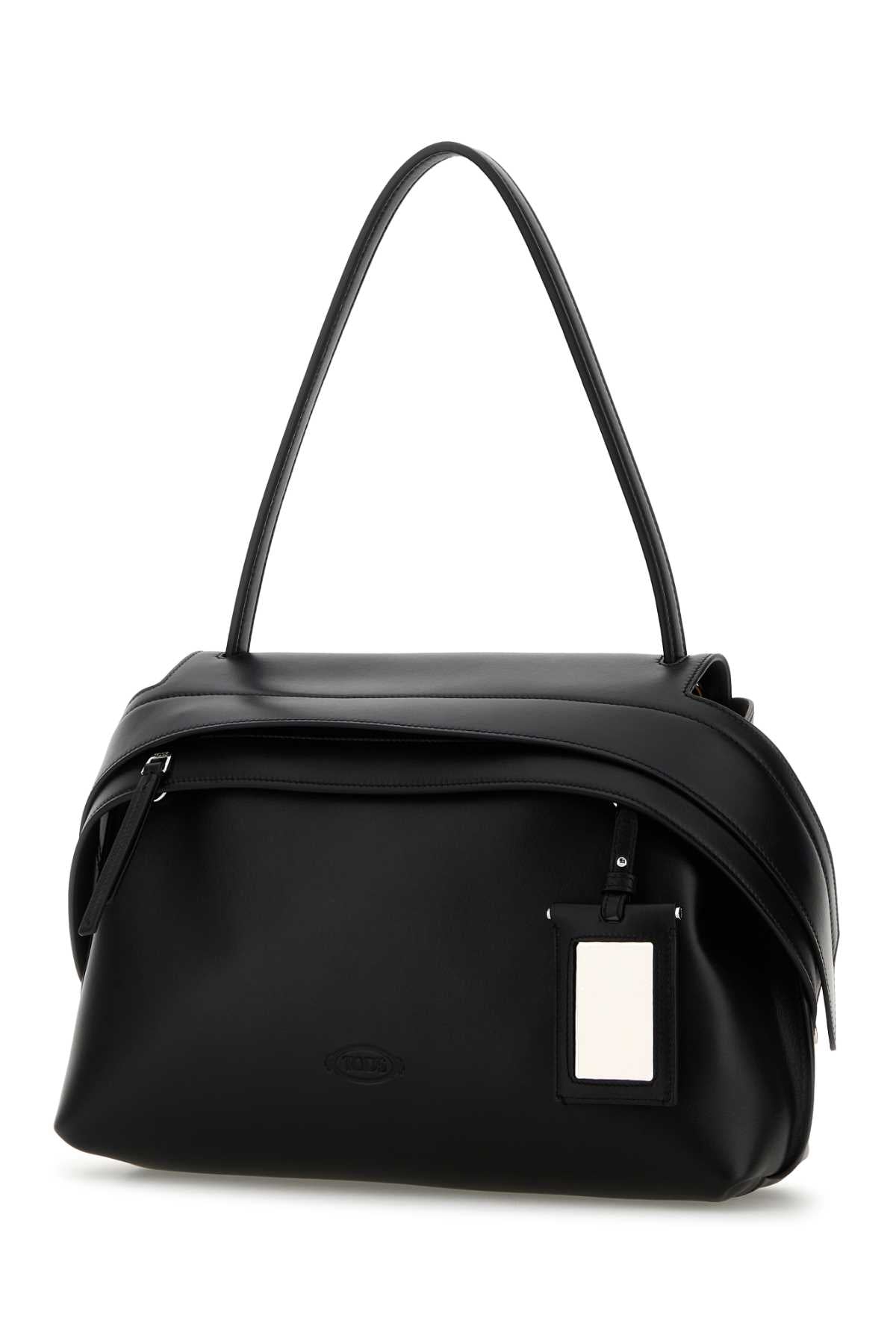 Tod's Women Black Eather Medium Tod S Wave Shoulder Bag