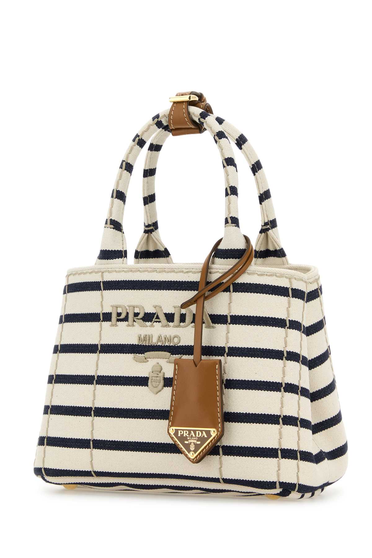 Prada Women Embroidered Canvas Mini Handbag