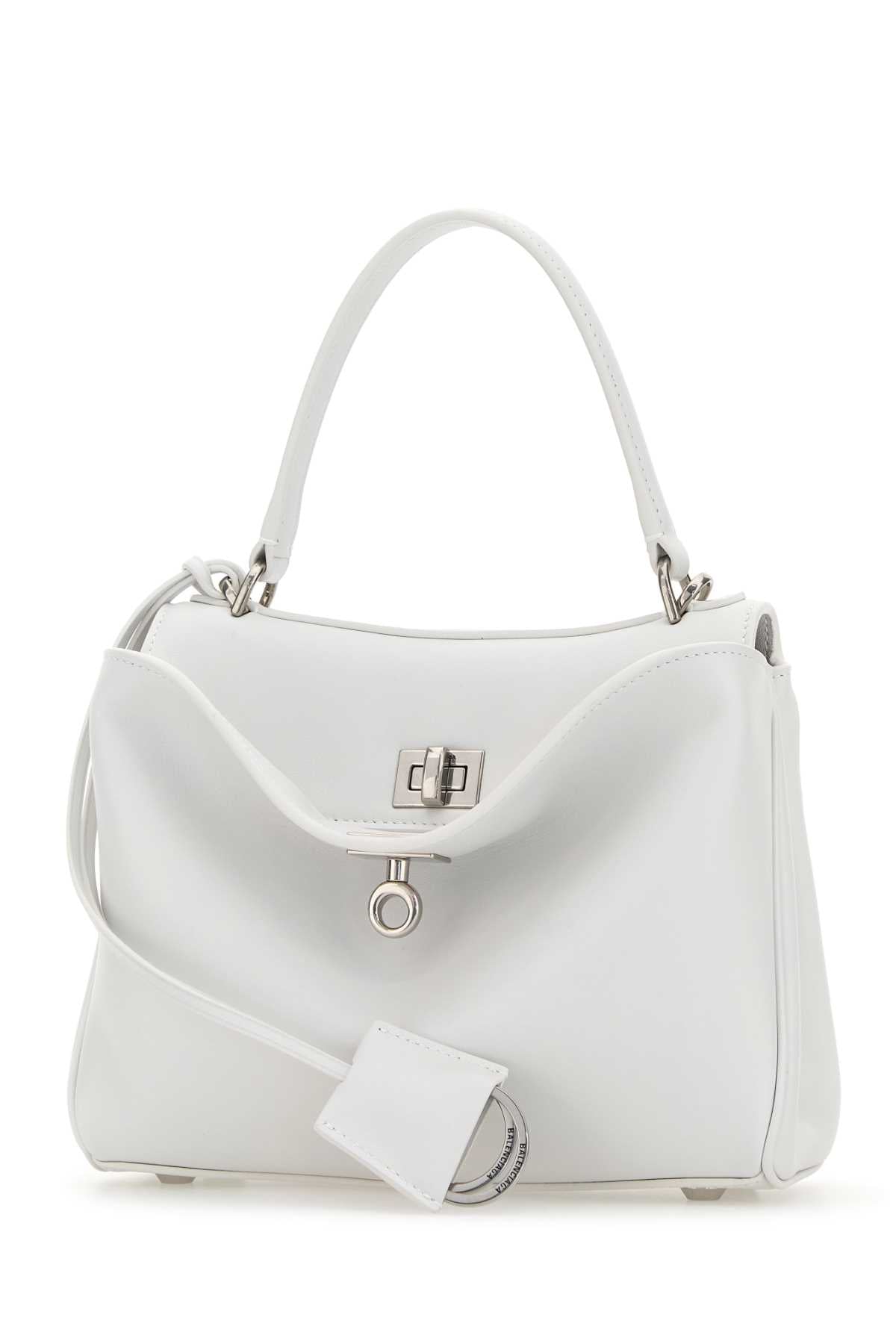 Balenciaga Women White Leather Mini Rodeo Handbag