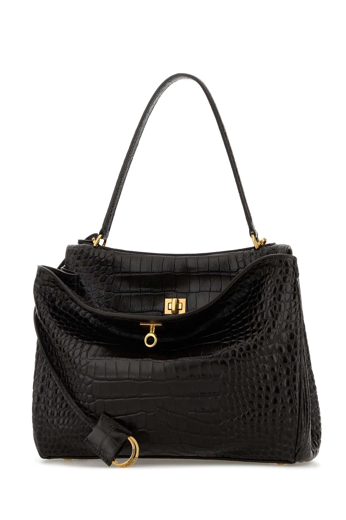 Balenciaga Women Dark Brown Leather Rodeo Handbag