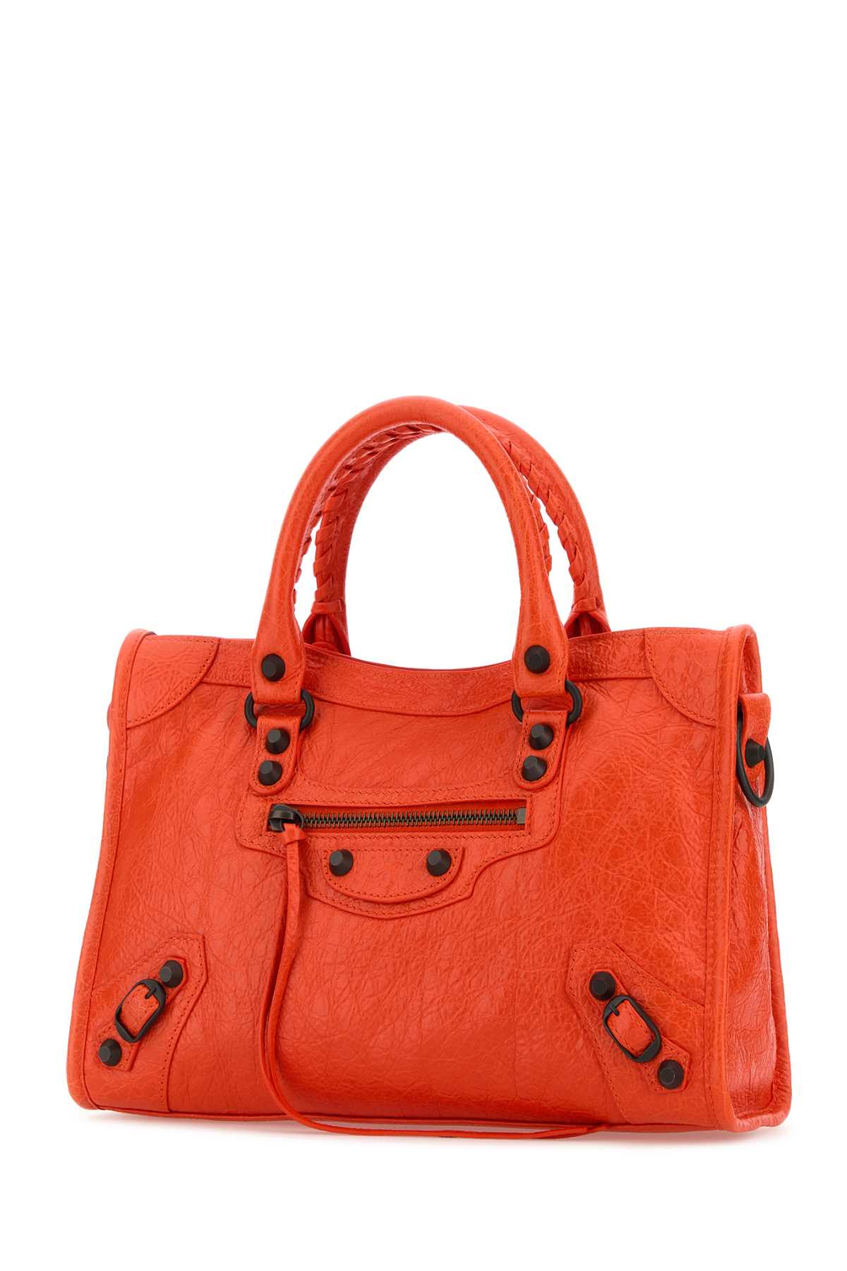 Balenciaga Women Fluo Orange Leather Small Le City Handbag