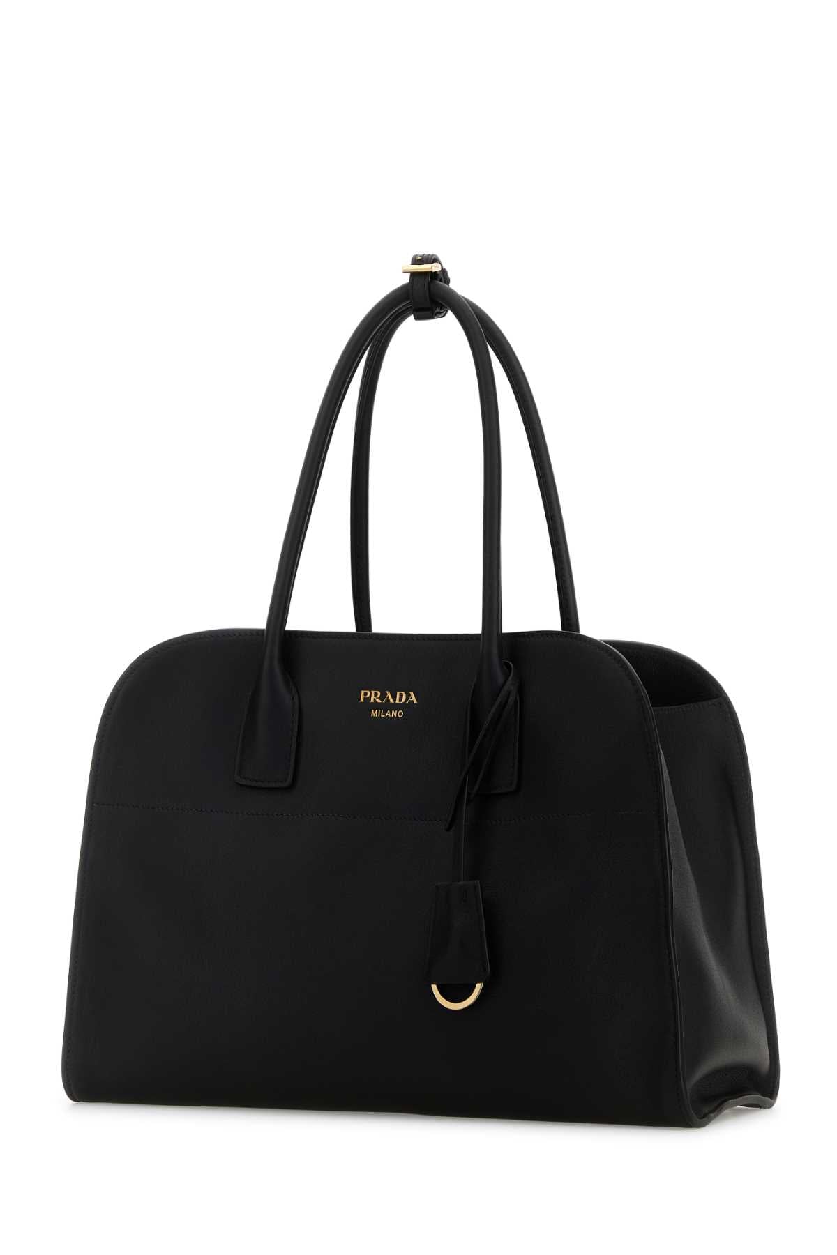 Prada Women Black Leather Medium Shopping Bag