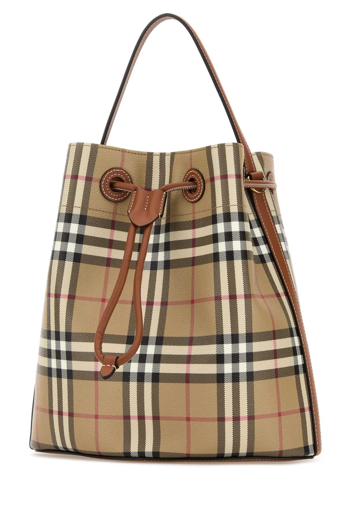 Burberry Unisex Printed Canvas Check Bucket Bag