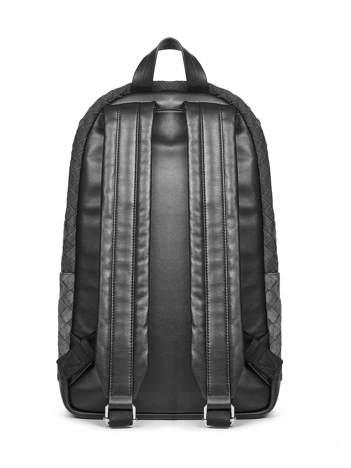 Bottega Veneta Men Brown Intrecciato Suede Backpack