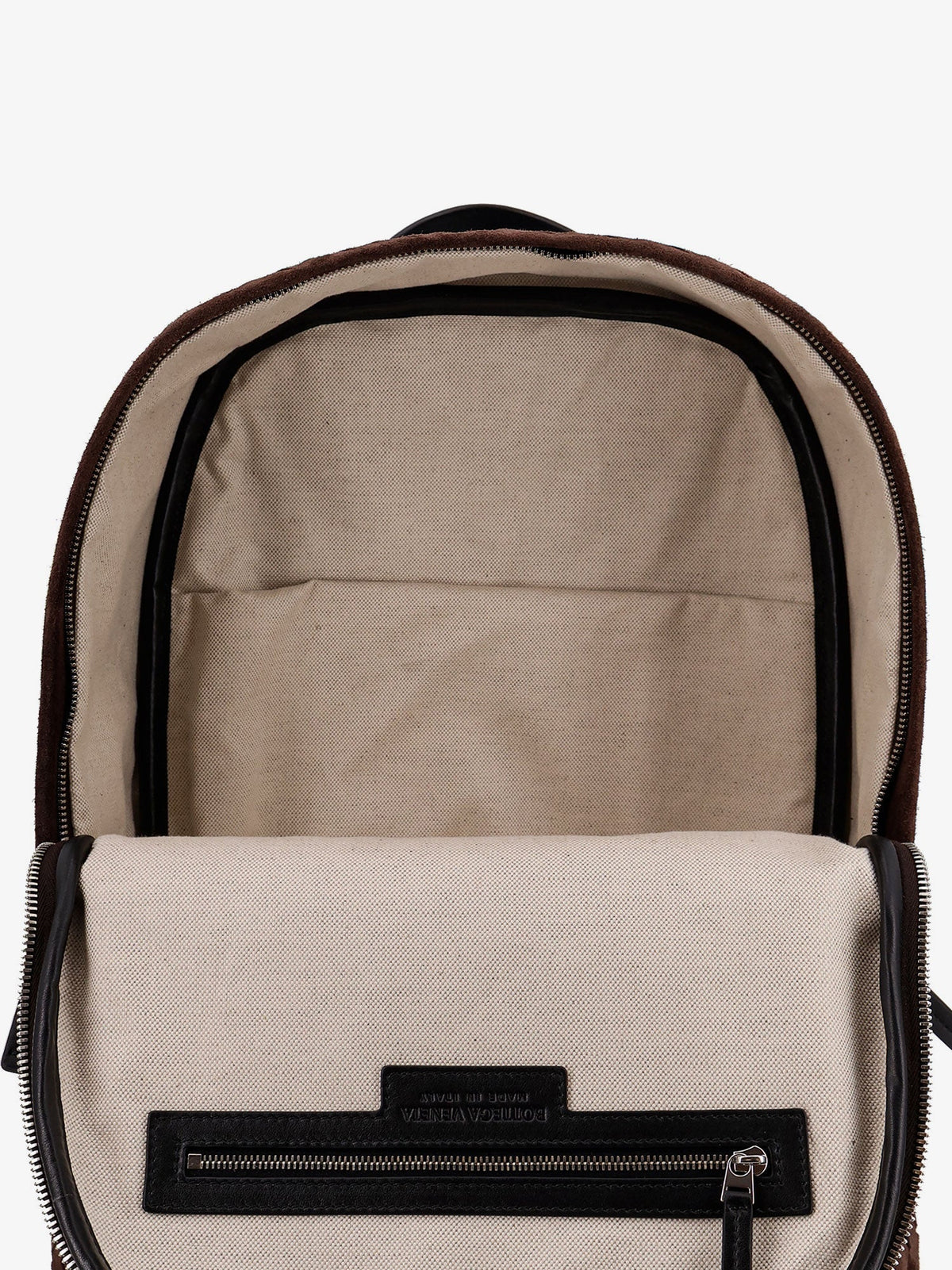 Bottega Veneta Men Suede Backpack With Intrecciato Motif