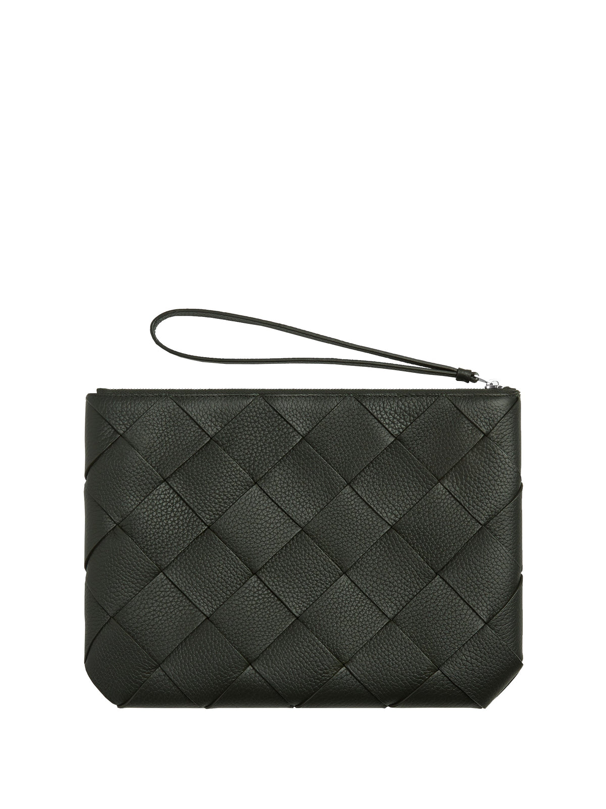 Bottega Veneta Men Woven Leather Clutch Bag