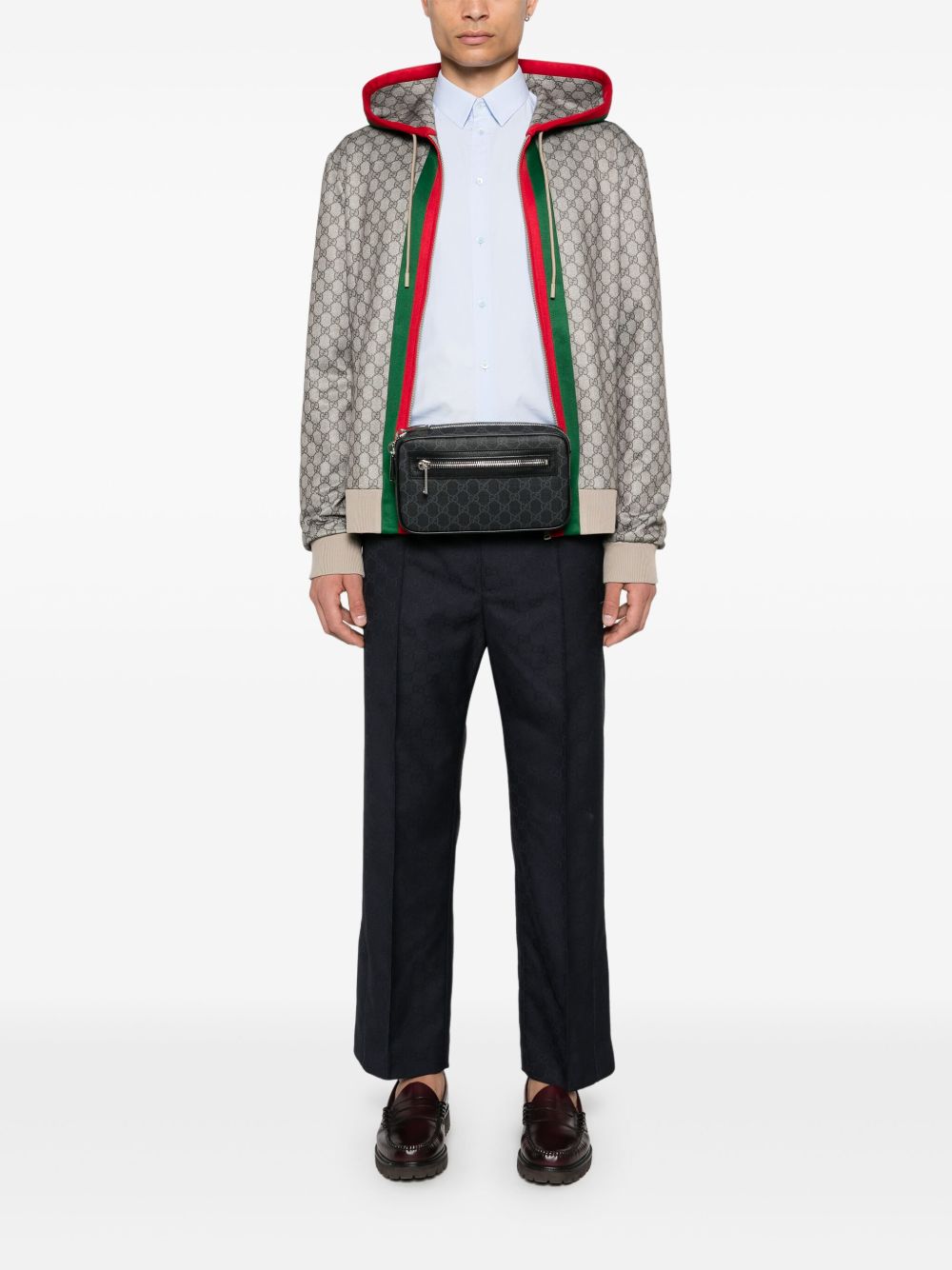 Gucci Men Black Monogram Bum Bag