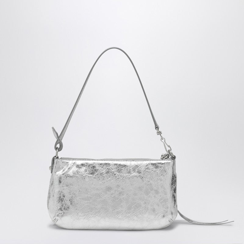 Balenciaga Silver Metallic Le City Shoulder Pouch Women
