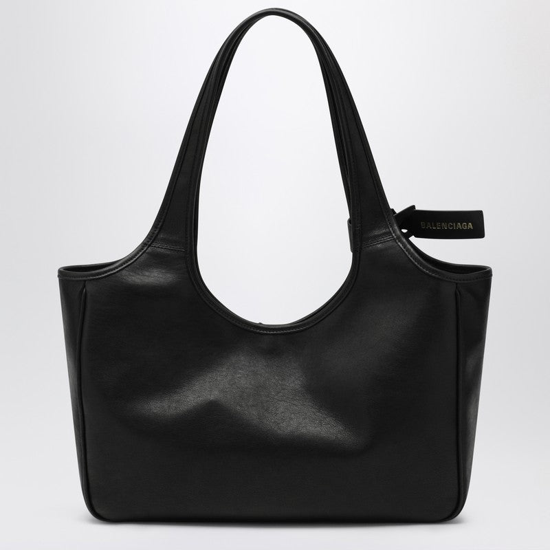 Balenciaga Laundrette East-West Black Leather Tote Bag Women