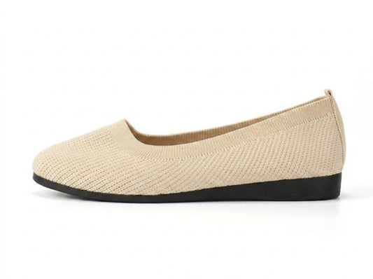 Women's Slip-On Mesh Flat Shoes | Round Toe Knit Upper Casual Flats
