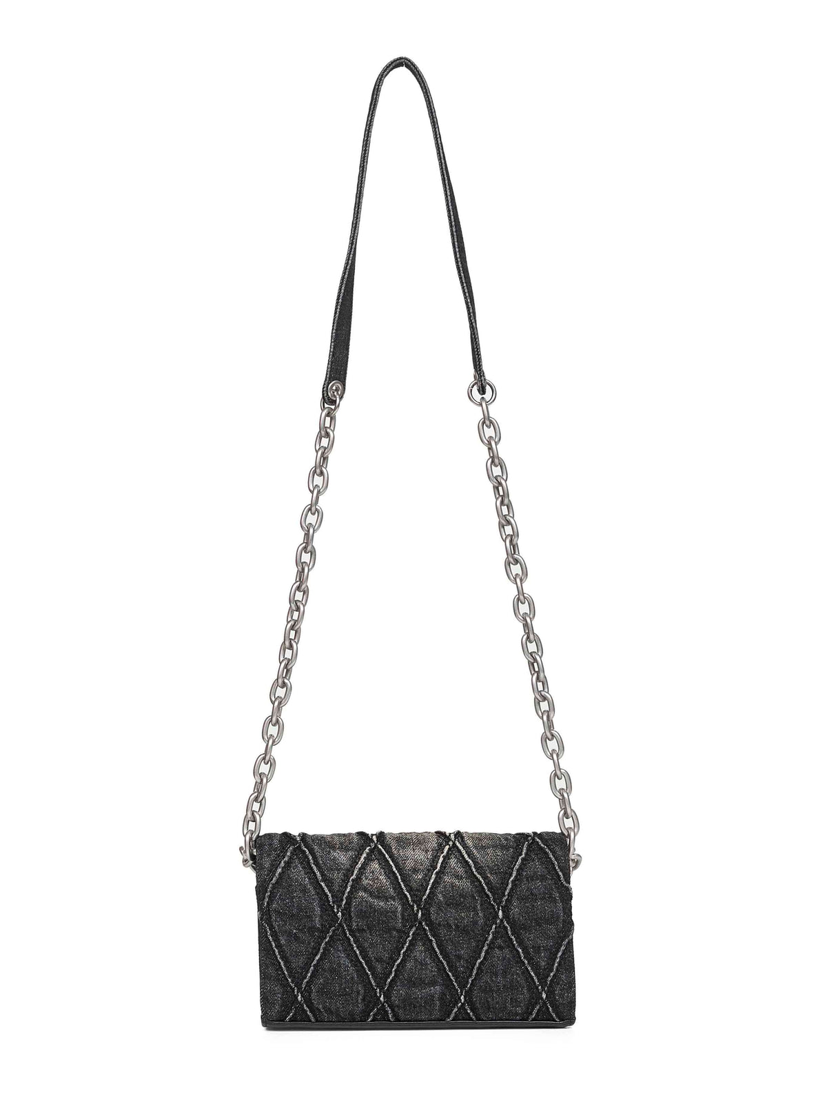Diesel Women Black Charm-D Wallet Strap Wallet On Chain