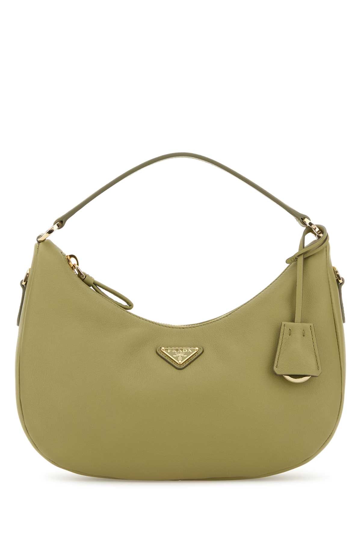 Prada Women Sage Green Leather Handbag