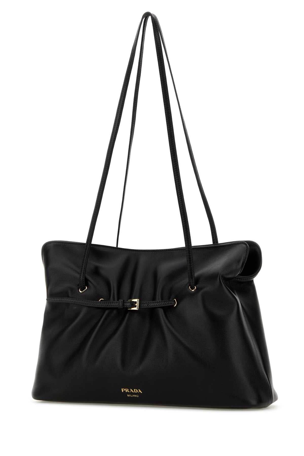 Prada Women Black Nappa Leather Shoulder Bag