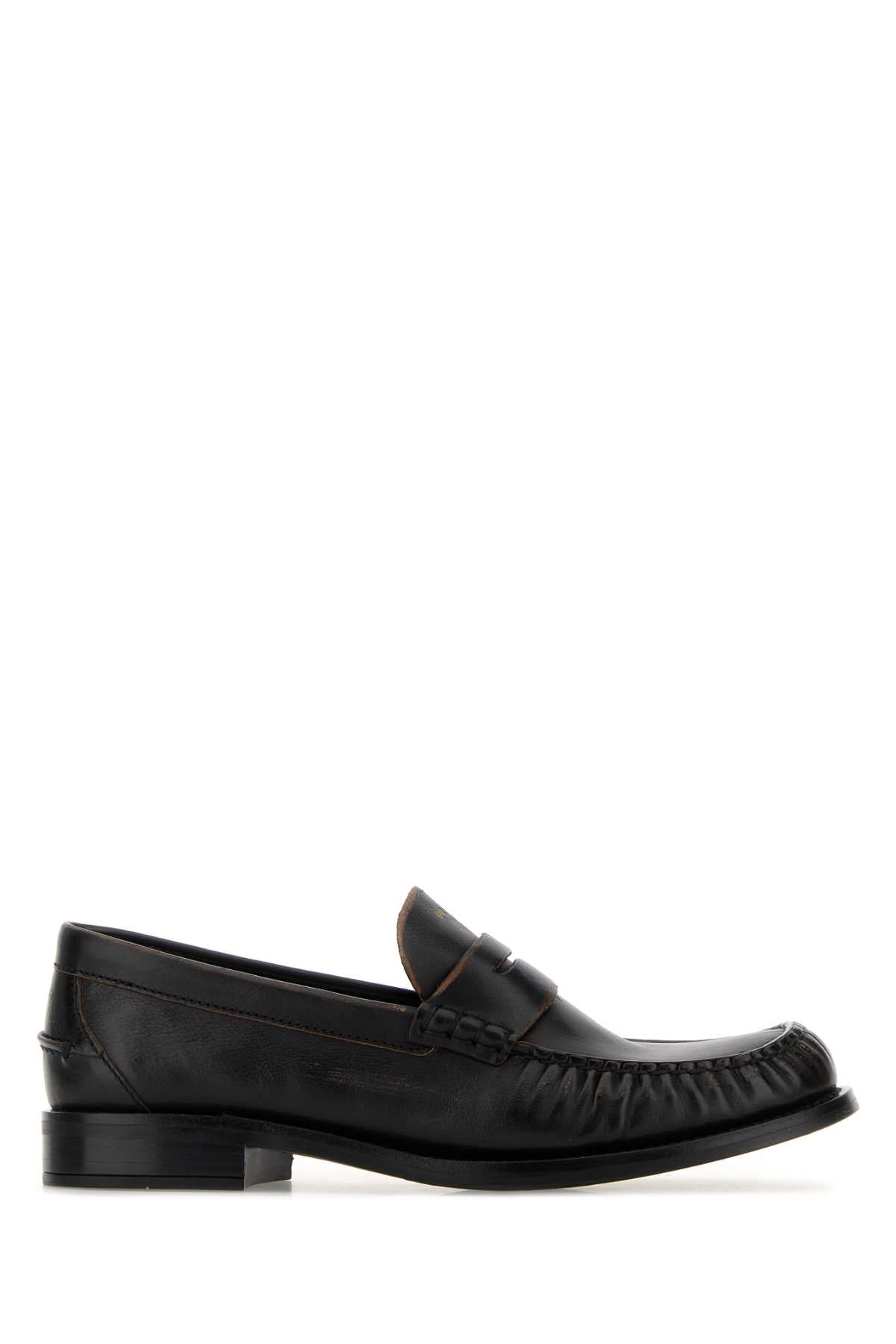 Prada Women Black Leather Loafers