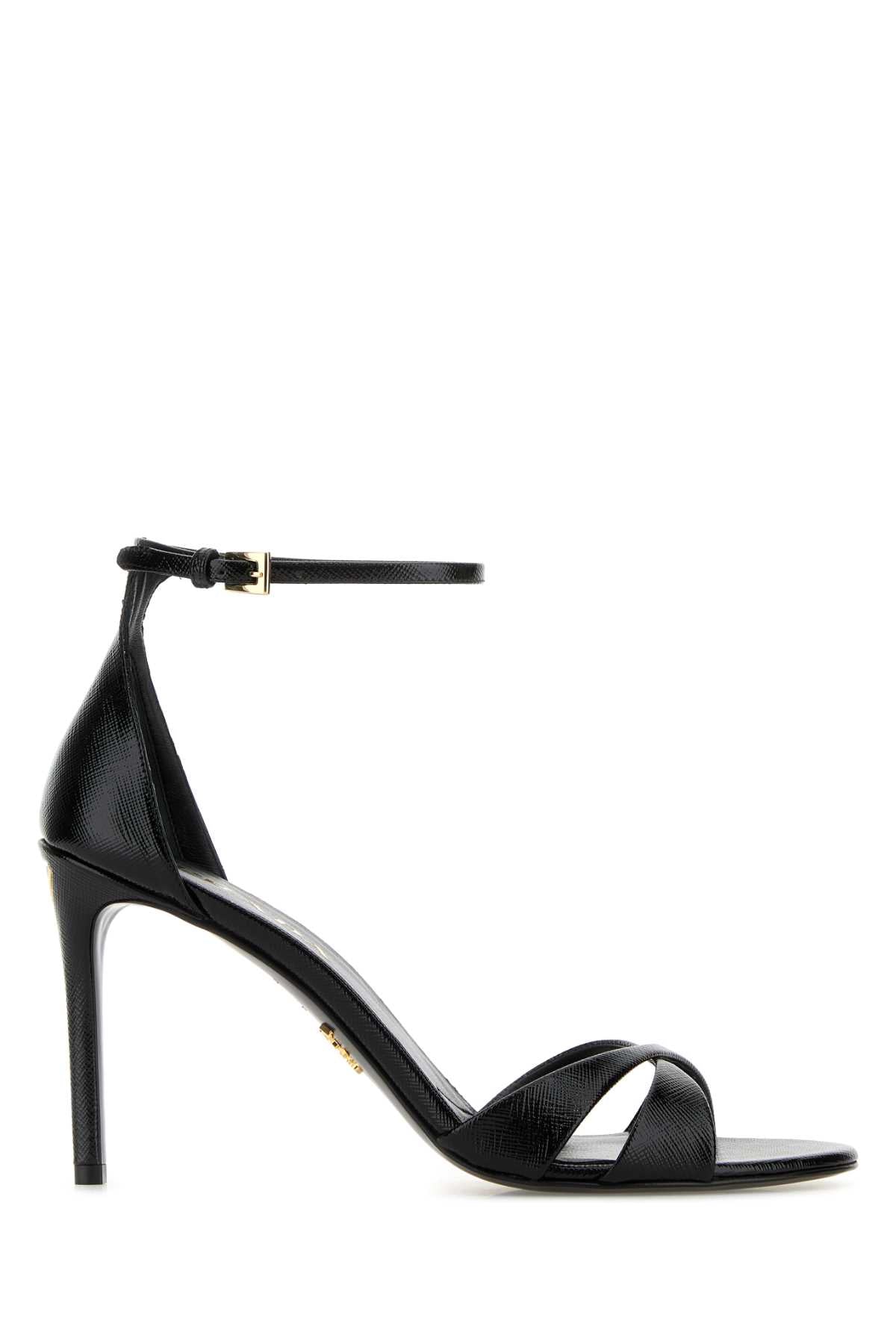 Prada Women Black Leather Sandals