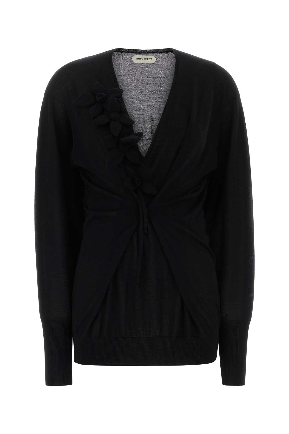 Alberta Ferretti Women Black Wool Blend Sweater