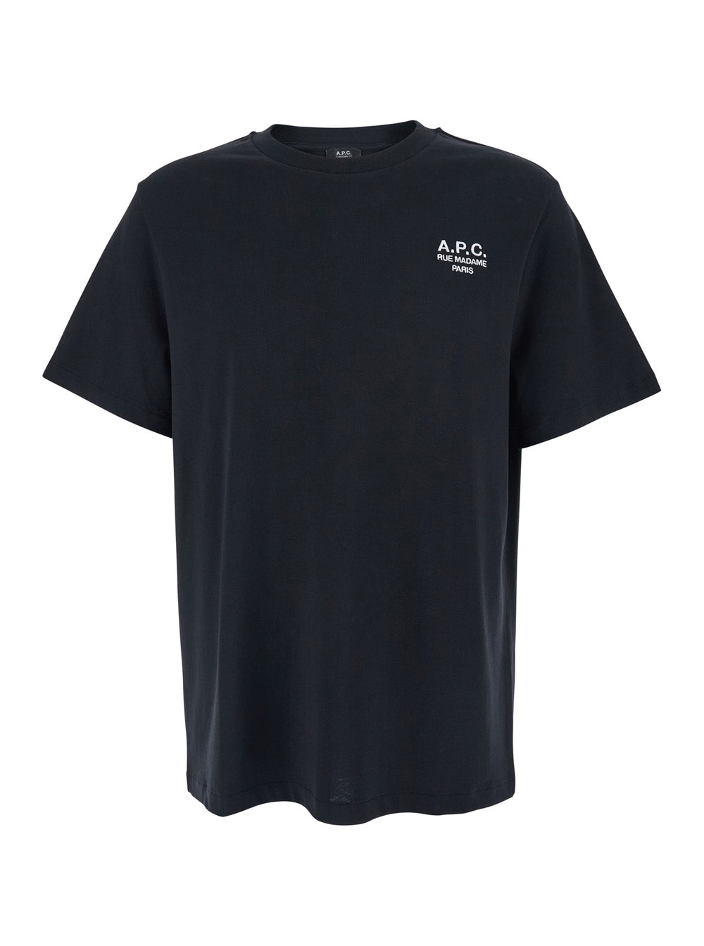 A.P.C. Women Black Crewneck T-Shirt With Logo Embroidered On The Front In Cotton Woman
