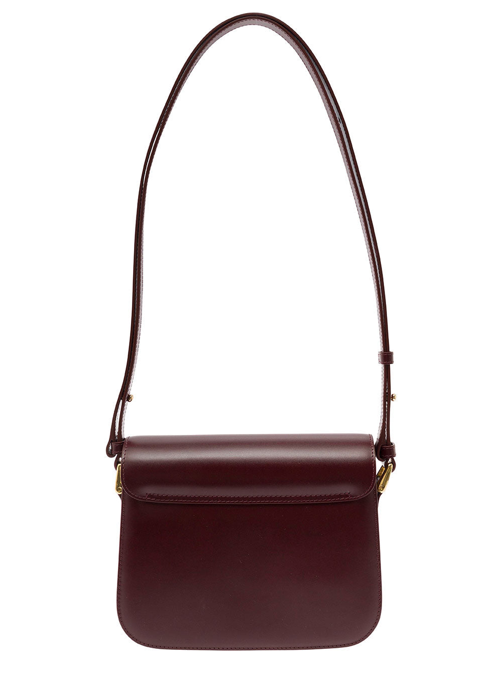 A.P.C. Women 'Grace' Bordeaux Small Crossbody Bag With Adjustable Shoulder Strap And Embossed Logo Lettering On The Front In Leather Woman