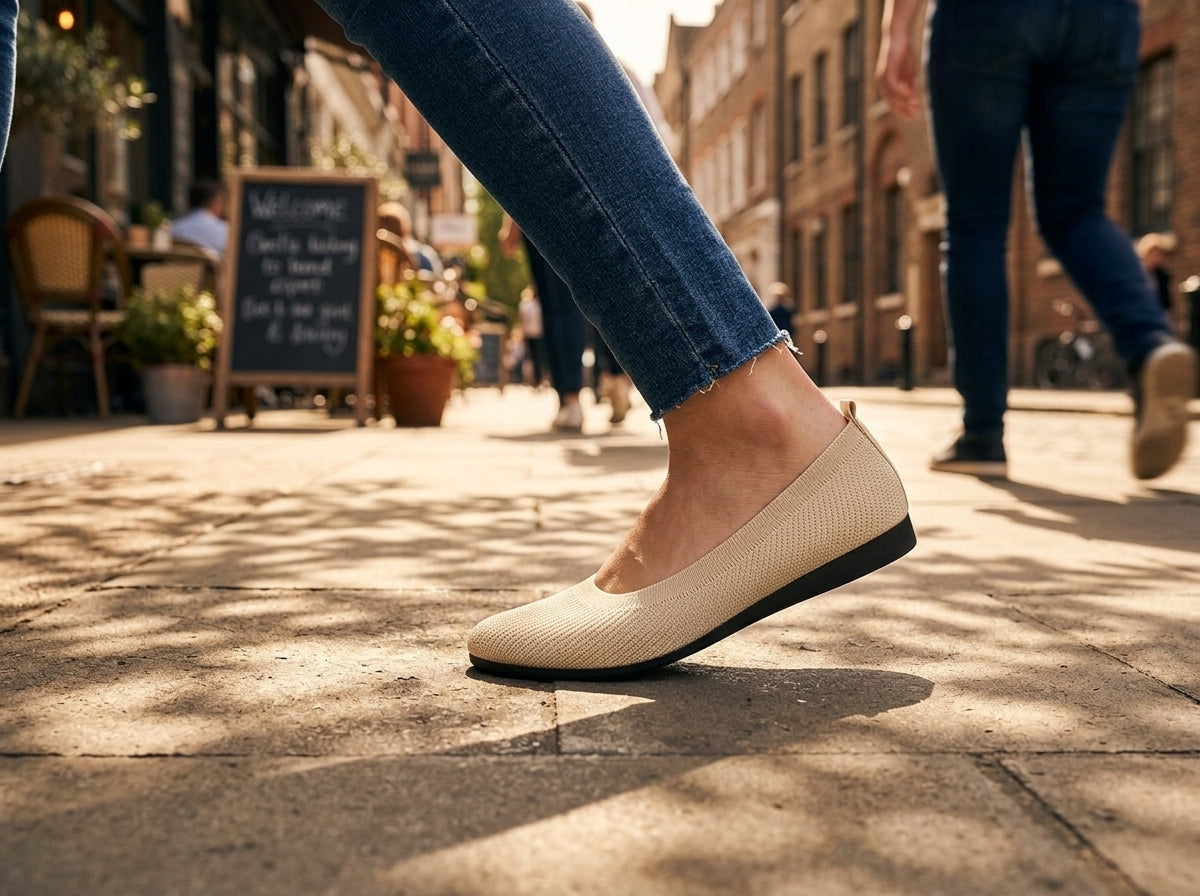 Women's Slip-On Mesh Flat Shoes | Round Toe Knit Upper Casual Flats