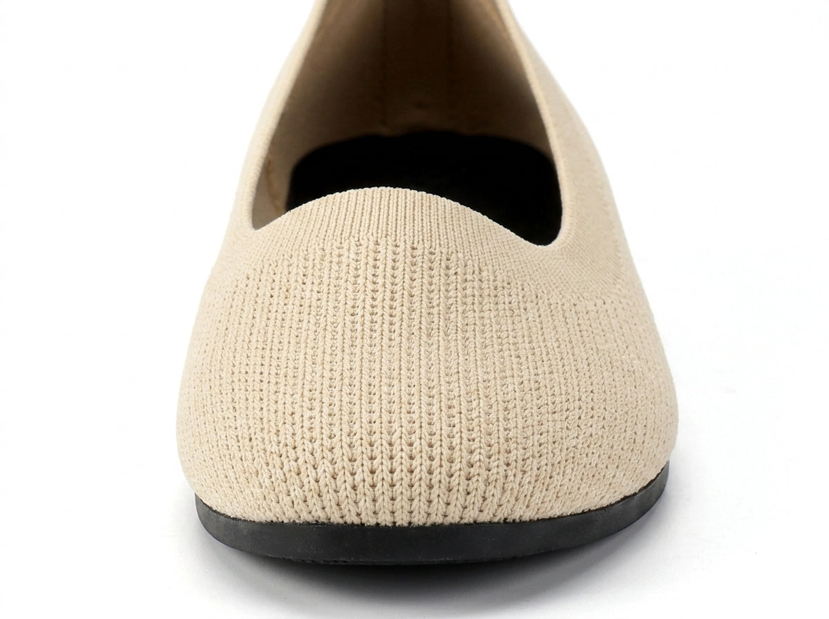 Women's Slip-On Mesh Flat Shoes | Round Toe Knit Upper Casual Flats