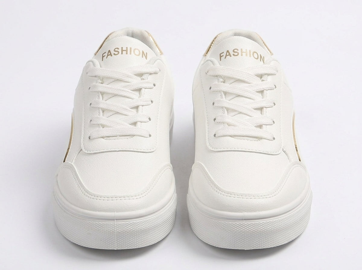 Women's Lace-Up Casual Flat Shoes with Thick Sole | Round Toe PU Shoes